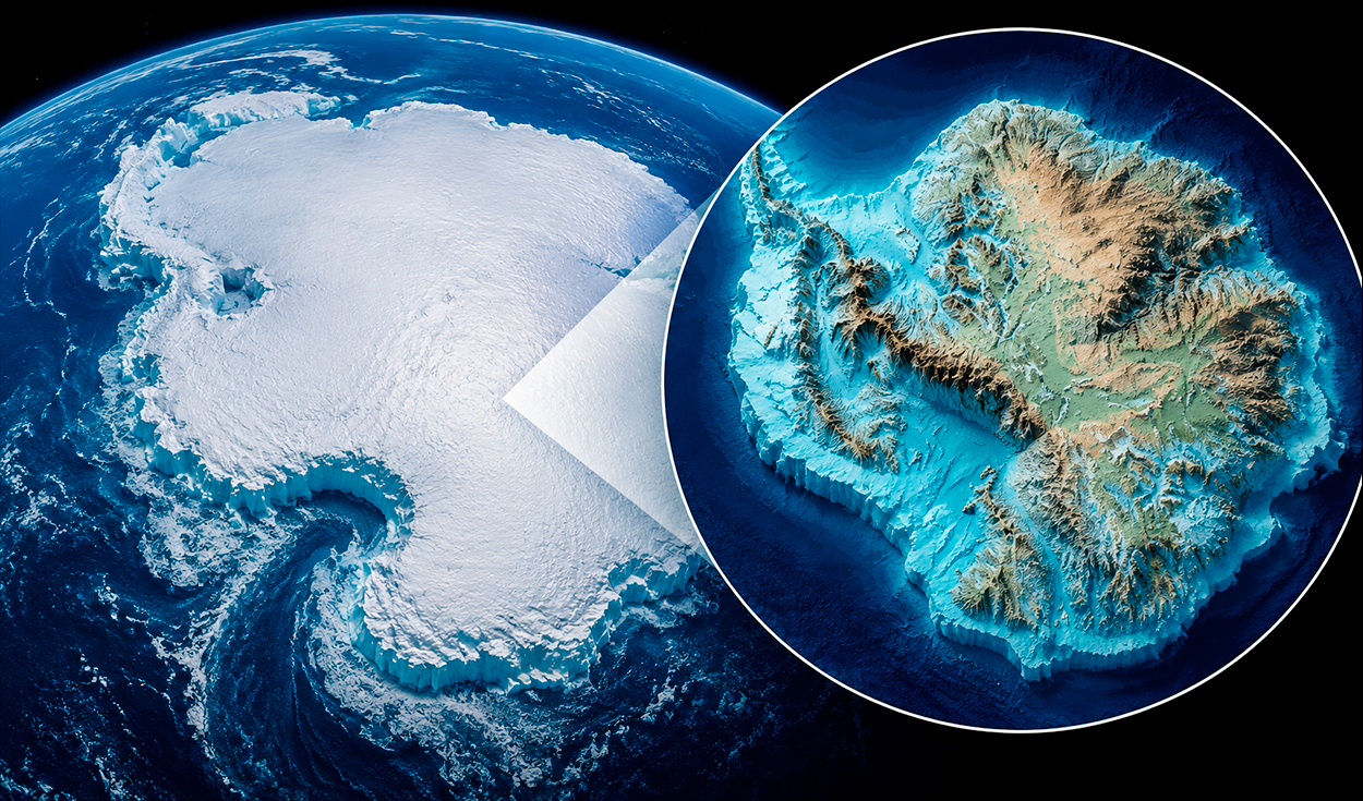 La Antártida oculta un mundo bajo 27 millones de km³ de hielo: científicos revelan montañas, valles y cañones nunca antes visto