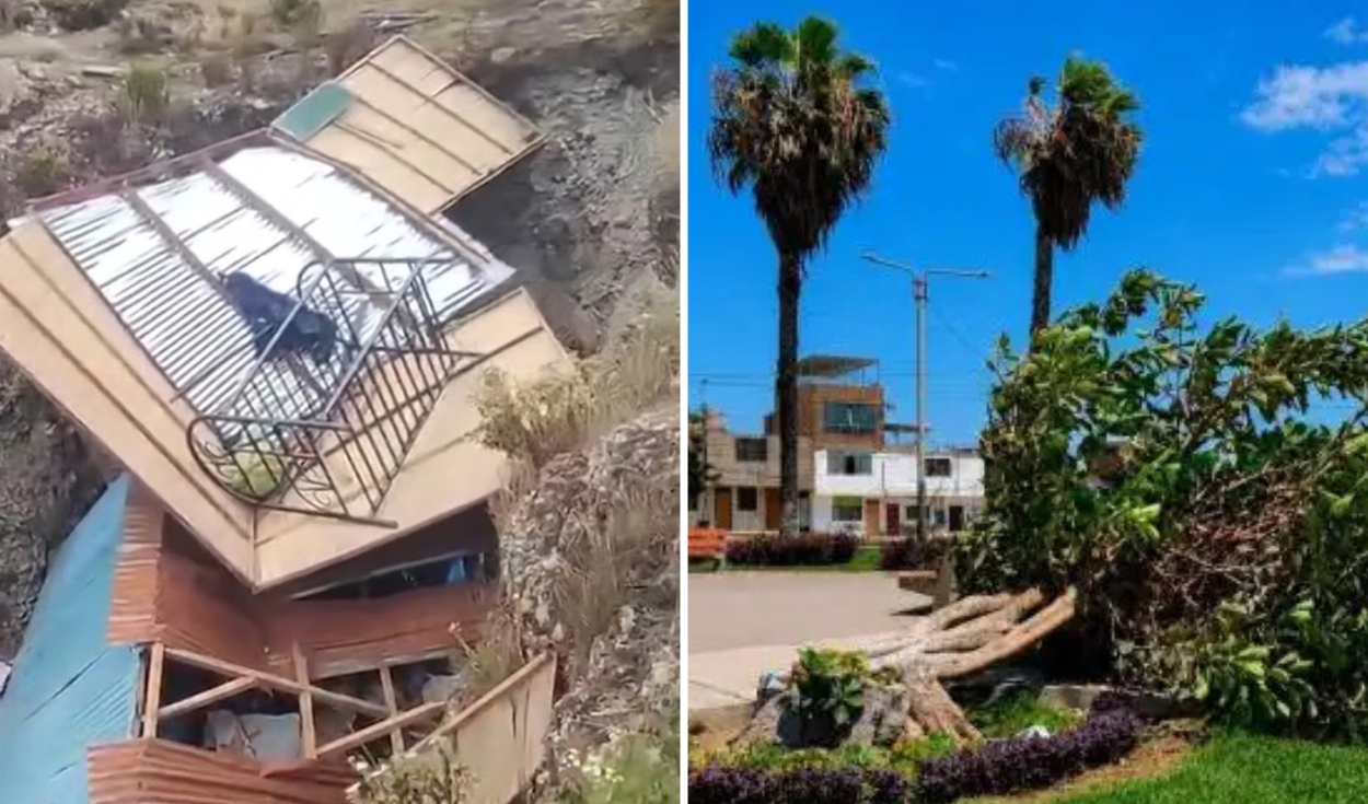 Vientos de más de 40 km/h causaron caída de árboles, postes y techos en el norte del Perú