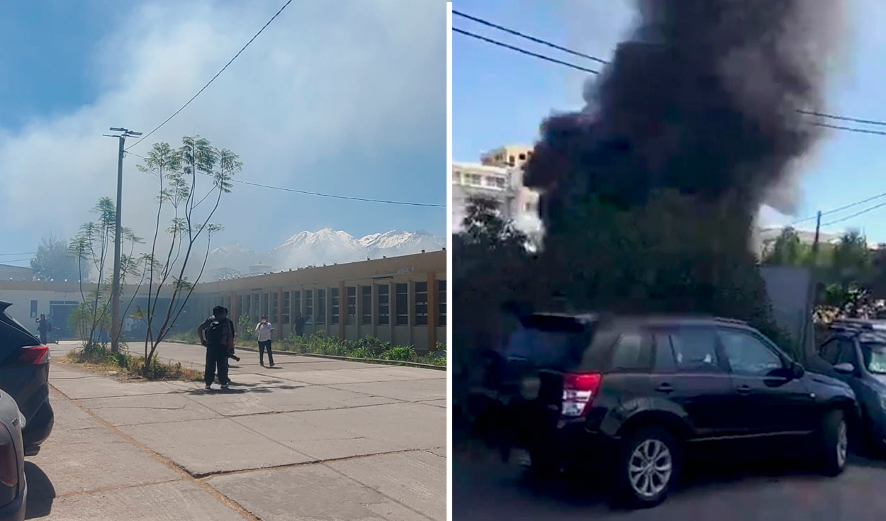 Incendio de grandes proporciones consume inmediaciones del hospital Honorio Delgado en Arequipa
